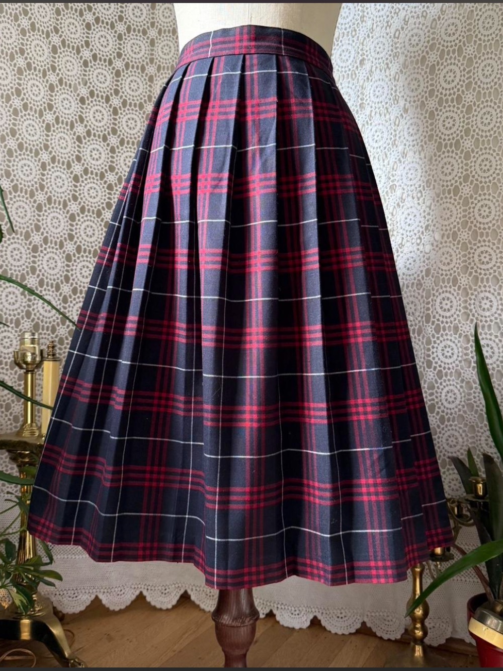 French Toast Black and Red Plaid School Skirt with Waist Bow Loop